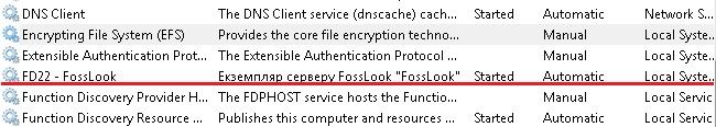 Служба сервера FossLook