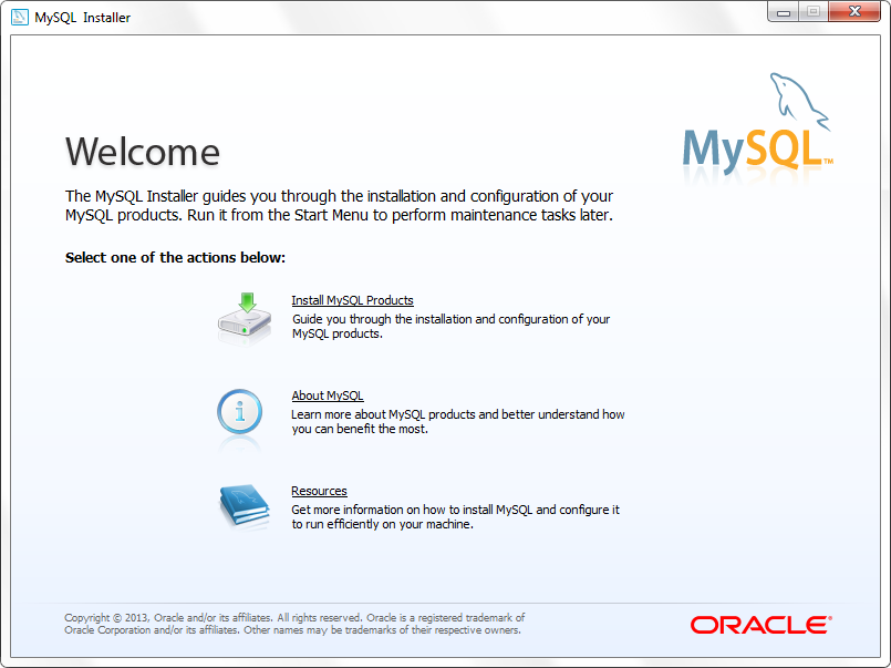 Початок встановлення MySQL Server